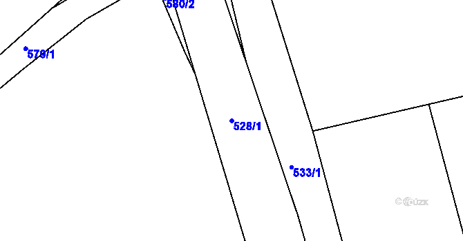 Parcela st. 528/1 v KÚ Vlčnov u Chrudimi, Katastrální mapa