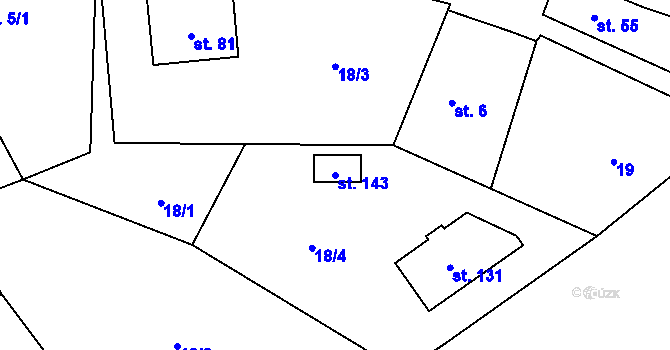 Parcela st. 143 v KÚ Vlčnov u Chrudimi, Katastrální mapa