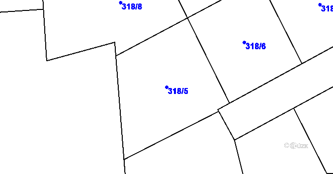 Parcela st. 318/5 v KÚ Vlčnov u Chrudimi, Katastrální mapa
