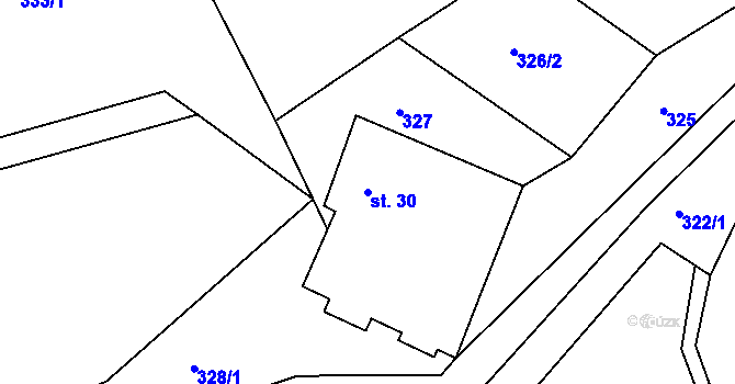 Parcela st. 30 v KÚ Dobrá Voda u Orlického Podhůří, Katastrální mapa