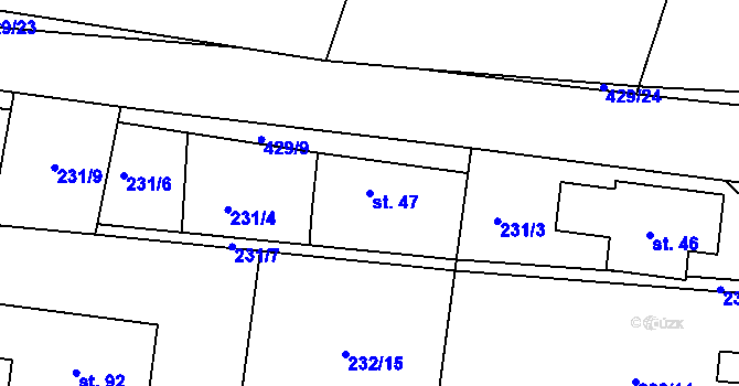 Parcela st. 47 v KÚ Dobrá Voda u Orlického Podhůří, Katastrální mapa