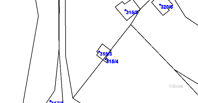 Parcela st. 315/3 v KÚ Dobrá Voda u Orlického Podhůří, Katastrální mapa