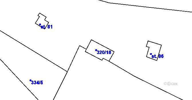 Parcela st. 320/18 v KÚ Dobrá Voda u Orlického Podhůří, Katastrální mapa