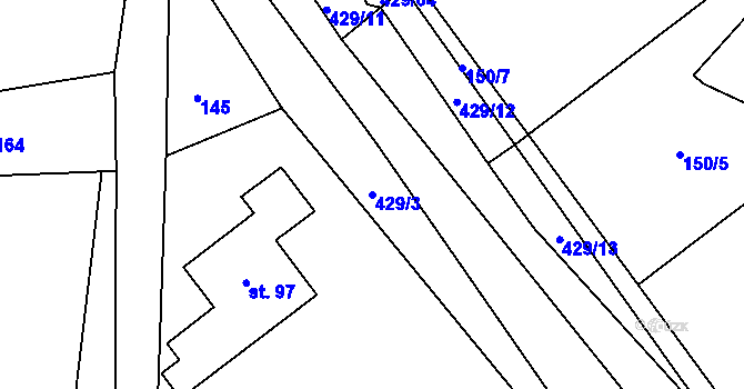 Parcela st. 429/3 v KÚ Dobrá Voda u Orlického Podhůří, Katastrální mapa