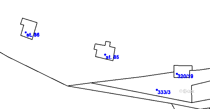 Parcela st. 85 v KÚ Dobrá Voda u Orlického Podhůří, Katastrální mapa