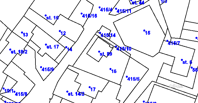 Parcela st. 89 v KÚ Dobrá Voda u Orlického Podhůří, Katastrální mapa