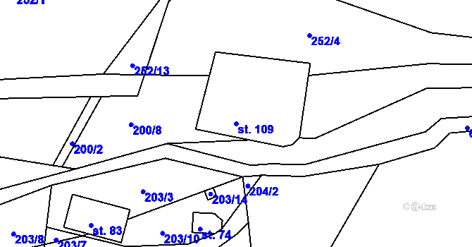 Parcela st. 109 v KÚ Říčky u Orlického Podhůří, Katastrální mapa