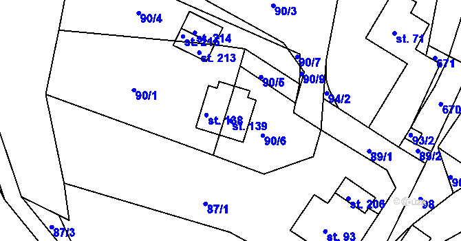 Parcela st. 139 v KÚ Říčky u Orlického Podhůří, Katastrální mapa