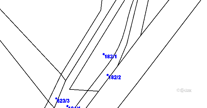 Parcela st. 182/1 v KÚ Říčky u Orlického Podhůří, Katastrální mapa