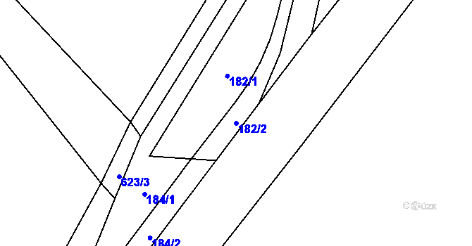 Parcela st. 182/2 v KÚ Říčky u Orlického Podhůří, Katastrální mapa