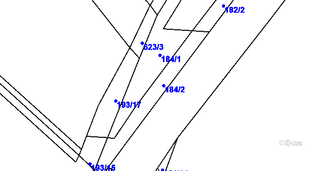 Parcela st. 184/2 v KÚ Říčky u Orlického Podhůří, Katastrální mapa