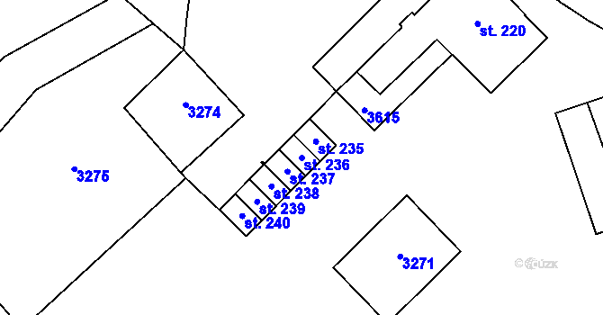 Parcela st. 236 v KÚ Kunštát u Orlického Záhoří, Katastrální mapa