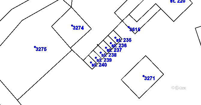 Parcela st. 238 v KÚ Kunštát u Orlického Záhoří, Katastrální mapa