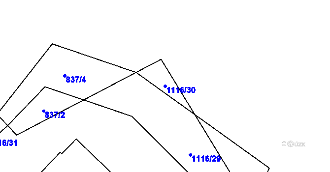 Parcela st. 1116/30 v KÚ Orličky, Katastrální mapa