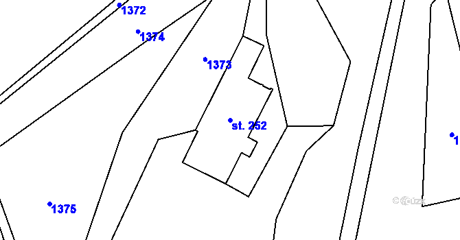Parcela st. 252 v KÚ Orličky, Katastrální mapa
