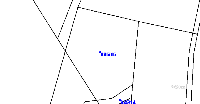 Parcela st. 985/15 v KÚ Orličky, Katastrální mapa