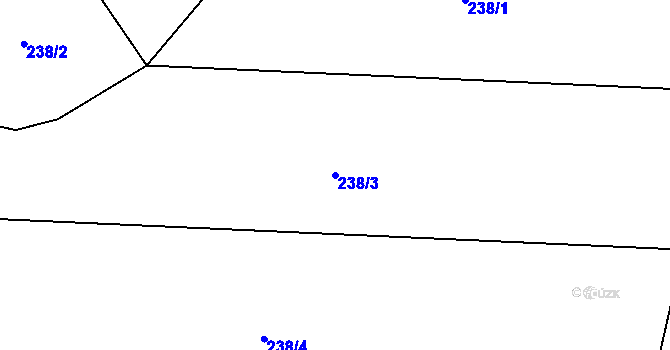 Parcela st. 238/3 v KÚ Kožlí u Orlíka, Katastrální mapa