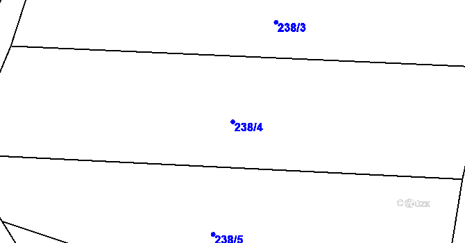 Parcela st. 238/4 v KÚ Kožlí u Orlíka, Katastrální mapa