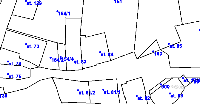 Parcela st. 84 v KÚ Orlík nad Vltavou, Katastrální mapa