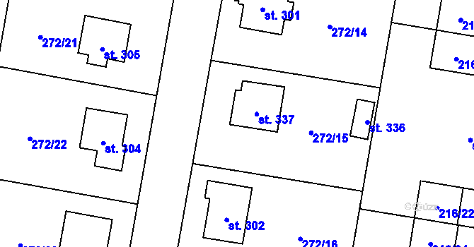 Parcela st. 337 v KÚ Orlík nad Vltavou, Katastrální mapa