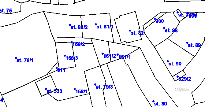 Parcela st. 161/2 v KÚ Orlík nad Vltavou, Katastrální mapa