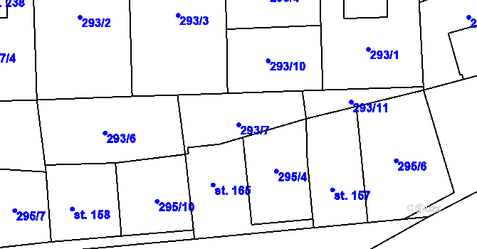 Parcela st. 293/7 v KÚ Orlík nad Vltavou, Katastrální mapa