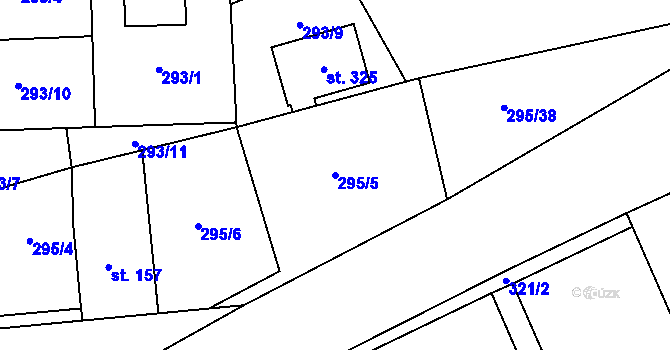 Parcela st. 295/5 v KÚ Orlík nad Vltavou, Katastrální mapa