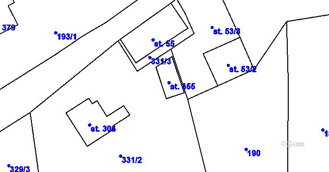 Parcela st. 355 v KÚ Orlík nad Vltavou, Katastrální mapa