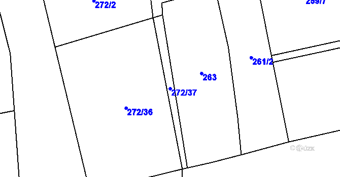 Parcela st. 272/37 v KÚ Orlík nad Vltavou, Katastrální mapa