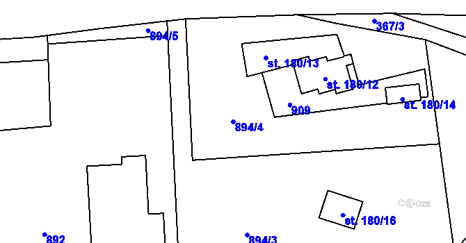 Parcela st. 894/4 v KÚ Orlík nad Vltavou, Katastrální mapa