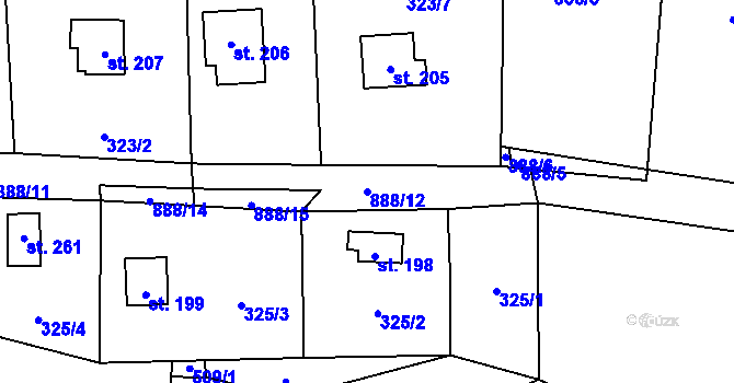 Parcela st. 888/12 v KÚ Orlík nad Vltavou, Katastrální mapa