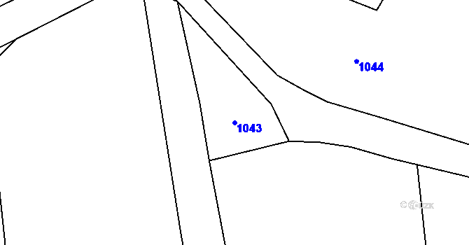 Parcela st. 1043 v KÚ Orlík nad Vltavou, Katastrální mapa