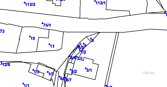 Parcela st. 8 v KÚ Orlov, Katastrální mapa