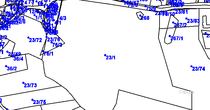Parcela st. 23/1 v KÚ Orlov, Katastrální mapa