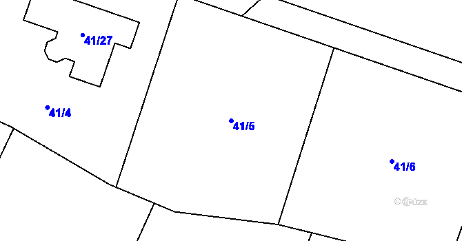 Parcela st. 41/5 v KÚ Orlov, Katastrální mapa