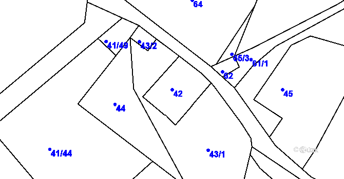 Parcela st. 42 v KÚ Orlov, Katastrální mapa