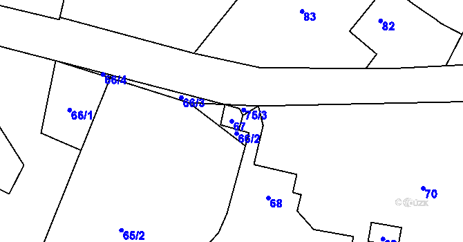 Parcela st. 67 v KÚ Orlov, Katastrální mapa