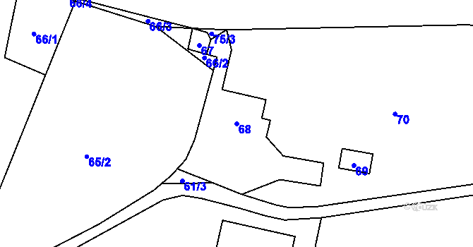 Parcela st. 68 v KÚ Orlov, Katastrální mapa