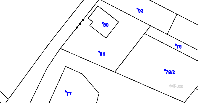 Parcela st. 81 v KÚ Orlov, Katastrální mapa