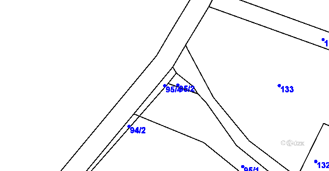 Parcela st. 95/4 v KÚ Orlov, Katastrální mapa