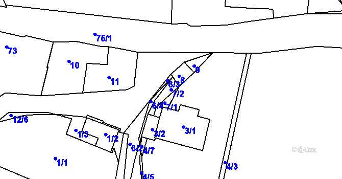 Parcela st. 7/2 v KÚ Orlov, Katastrální mapa