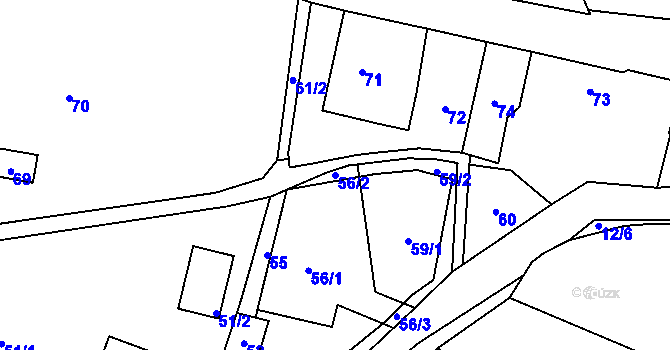 Parcela st. 56/2 v KÚ Orlov, Katastrální mapa