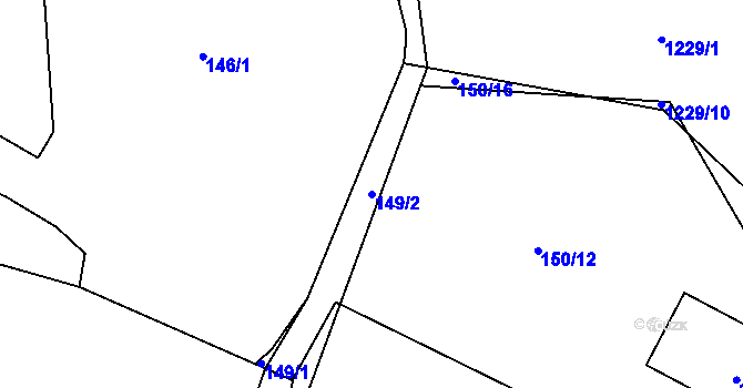 Parcela st. 149/2 v KÚ Orlov, Katastrální mapa