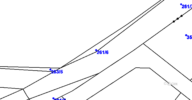 Parcela st. 261/6 v KÚ Orlov, Katastrální mapa