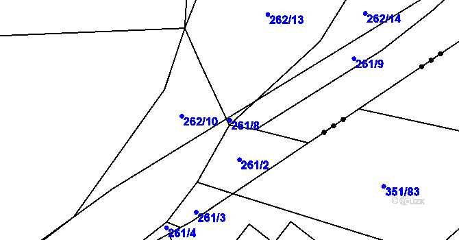 Parcela st. 261/8 v KÚ Orlov, Katastrální mapa