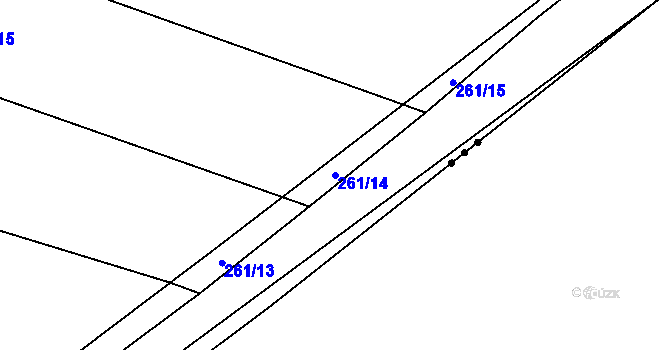 Parcela st. 261/14 v KÚ Orlov, Katastrální mapa