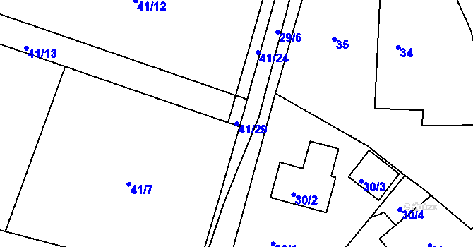 Parcela st. 41/29 v KÚ Orlov, Katastrální mapa