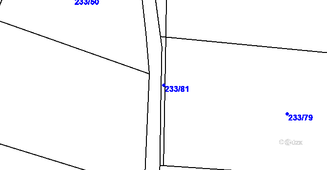 Parcela st. 233/81 v KÚ Orlov, Katastrální mapa