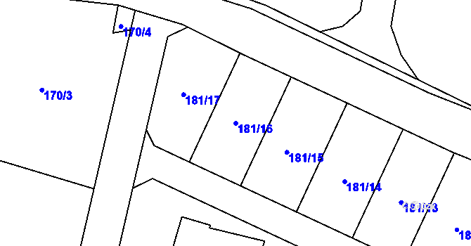 Parcela st. 181/16 v KÚ Orlov, Katastrální mapa