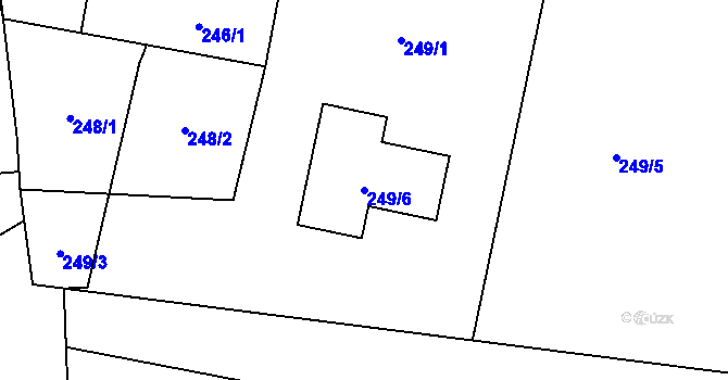 Parcela st. 249/6 v KÚ Orlov, Katastrální mapa